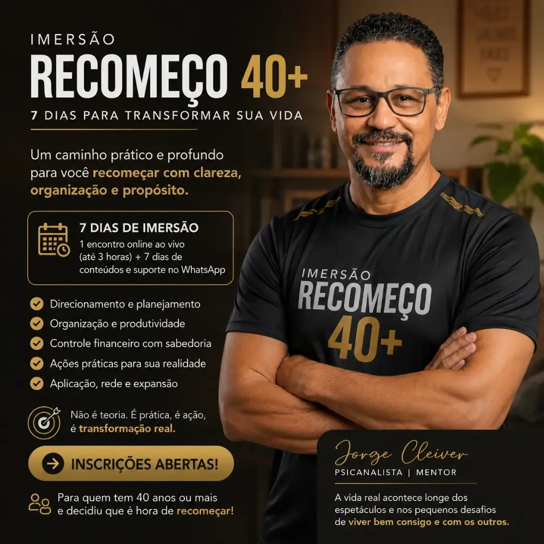 Jorge Cleiver na divulgação da Imersão Recomeço 40+